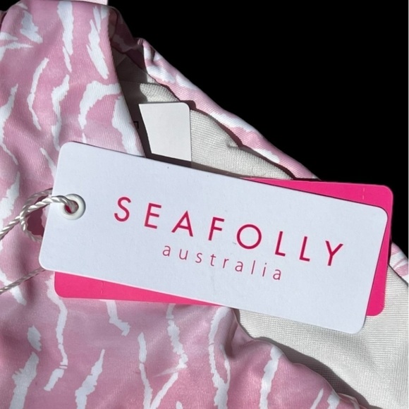 🌻NEW (w/tags) Seafolly Girls Pink & White Zanzibar Zebra Tankini Bottoms Set - Picture 9 of 10
